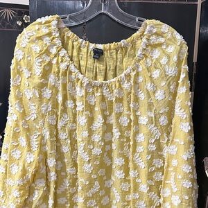 Ann Taylor Yellow and White Floral Blouse